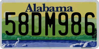 AL license plate 58DM986