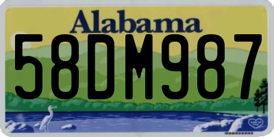 AL license plate 58DM987