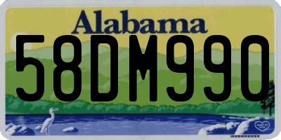 AL license plate 58DM990