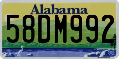 AL license plate 58DM992