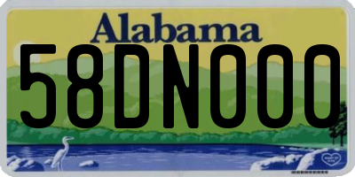 AL license plate 58DN000