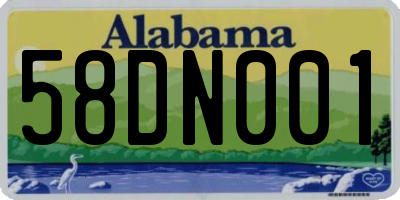 AL license plate 58DN001