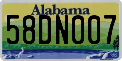 AL license plate 58DN007