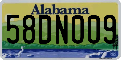 AL license plate 58DN009