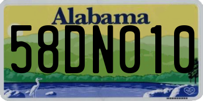 AL license plate 58DN010