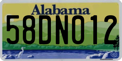 AL license plate 58DN012