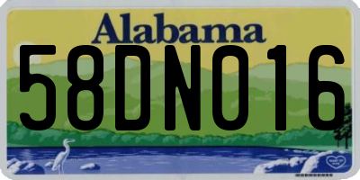AL license plate 58DN016