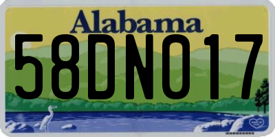 AL license plate 58DN017