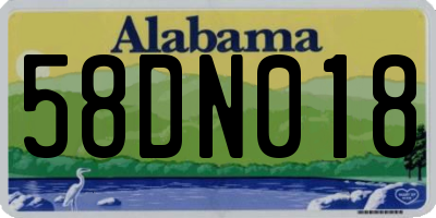 AL license plate 58DN018