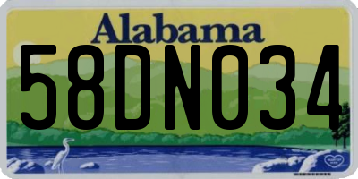 AL license plate 58DN034
