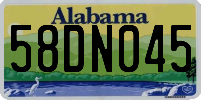 AL license plate 58DN045