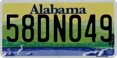 AL license plate 58DN049