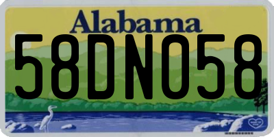 AL license plate 58DN058