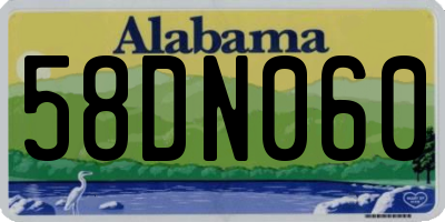 AL license plate 58DN060