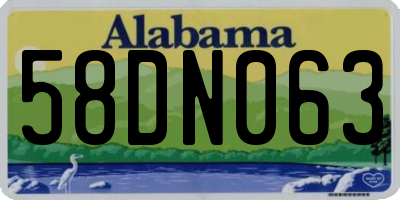 AL license plate 58DN063