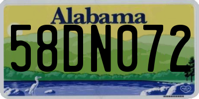 AL license plate 58DN072