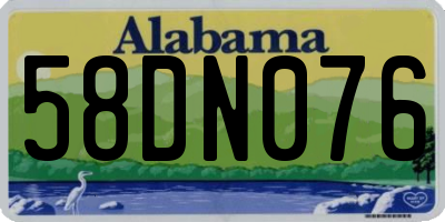 AL license plate 58DN076