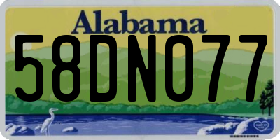 AL license plate 58DN077