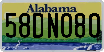 AL license plate 58DN080
