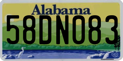 AL license plate 58DN083
