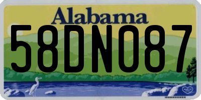 AL license plate 58DN087