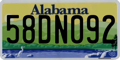 AL license plate 58DN092