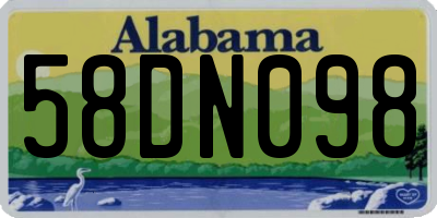 AL license plate 58DN098