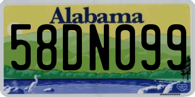 AL license plate 58DN099