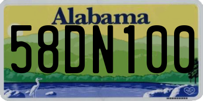 AL license plate 58DN100