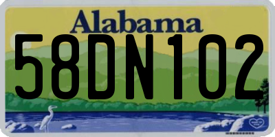 AL license plate 58DN102