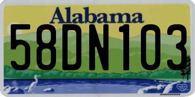 AL license plate 58DN103