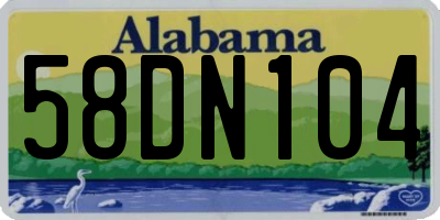 AL license plate 58DN104