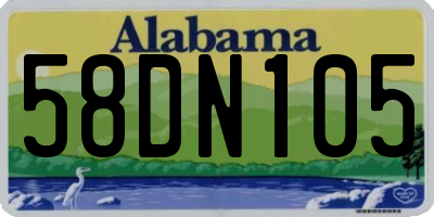 AL license plate 58DN105