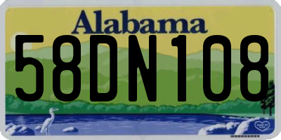 AL license plate 58DN108