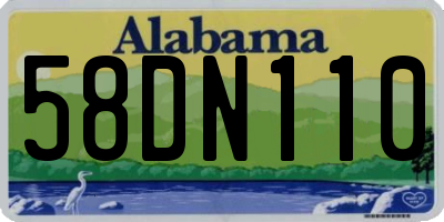 AL license plate 58DN110