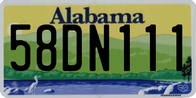 AL license plate 58DN111