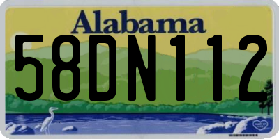 AL license plate 58DN112