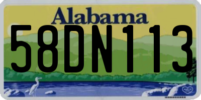 AL license plate 58DN113