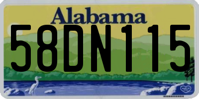 AL license plate 58DN115