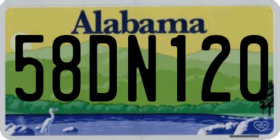 AL license plate 58DN120