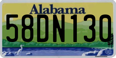 AL license plate 58DN130