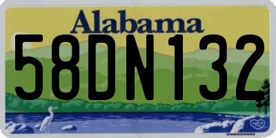 AL license plate 58DN132