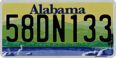 AL license plate 58DN133