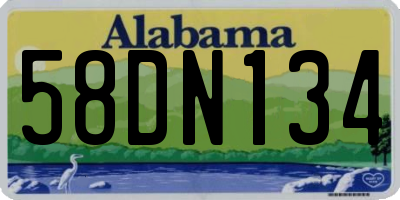 AL license plate 58DN134