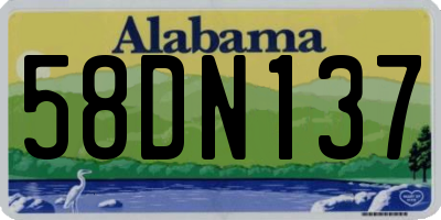 AL license plate 58DN137