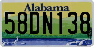 AL license plate 58DN138
