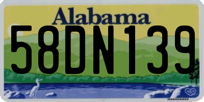 AL license plate 58DN139