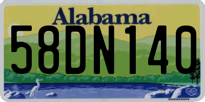 AL license plate 58DN140