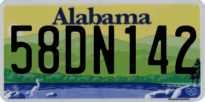 AL license plate 58DN142