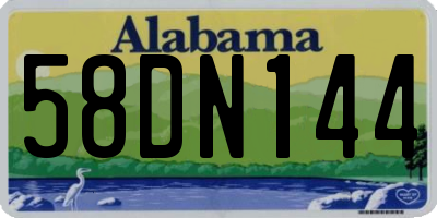 AL license plate 58DN144
